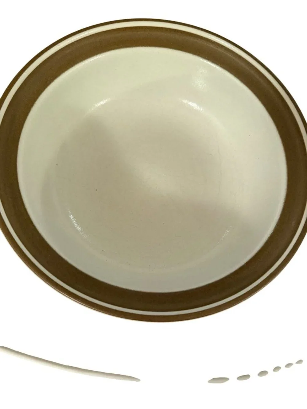 Heath Ceramics Medium Covered Serving Dish Brown Rim Cream Handmade USA
